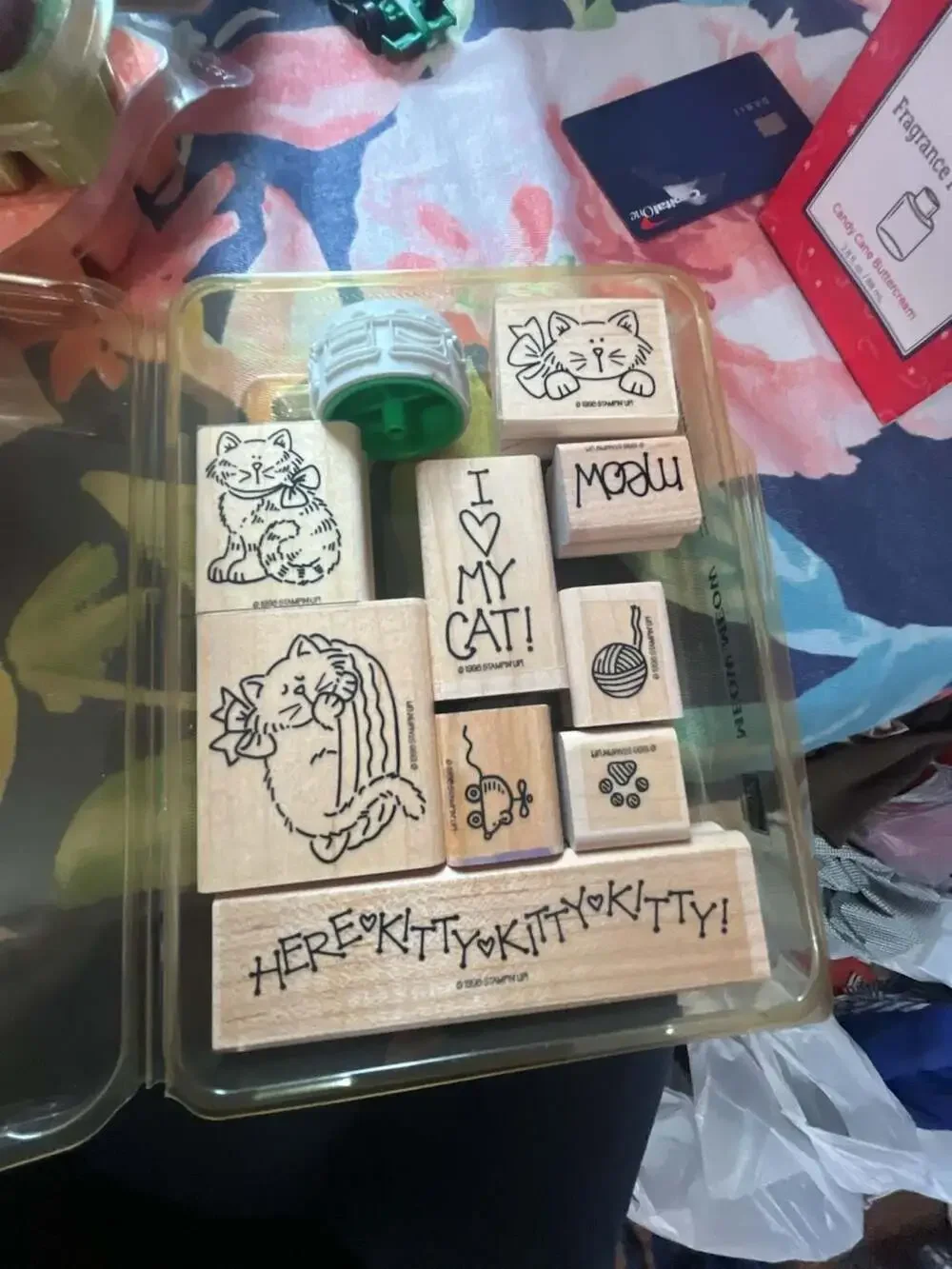 Stampin' Up I Love My Cat 9 Stamp Set Kitty Cats Mouse Yarn Wood Mounted